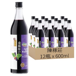 陳稼莊 桑椹原汁 無糖, 600ml, 12瓶