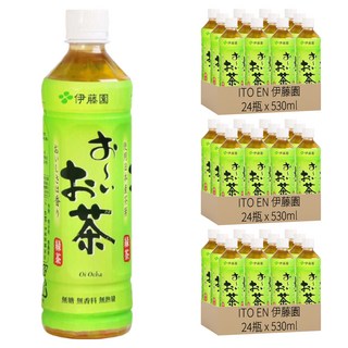 ITO EN 伊藤園 無糖日式綠茶 24入, 無香料 無熱量, 日本茶飲大廠品質保證, 530ml, 72瓶