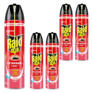 Raid 雷達 快速蟑螂螞蟻藥 清新, 550ml, 5瓶