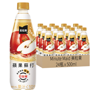 Minute Maid 美粒果 零加糖蘋果蘇打, 500ml, 24瓶