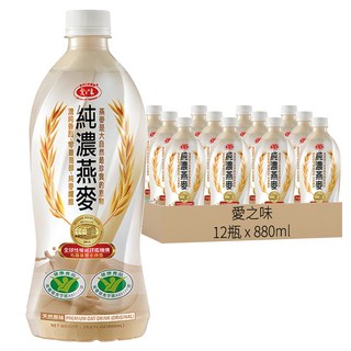 愛之味 純濃燕麥天然原味, 880ml, 12瓶