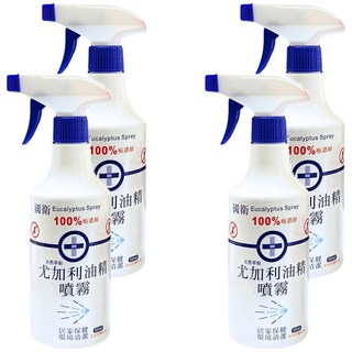 國衛 尤加利油精噴霧 500ml, 100%極濃縮, 居家保健 環境清潔, 4瓶