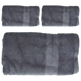 加厚浴巾 450g, 棉質, 青灰色, 140 x 70cm, 3條