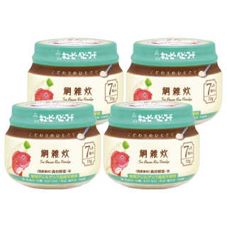kewpie 極上嚴選 米粥 KA-7 7個月以上 70g 野菜雕魚, 4罐