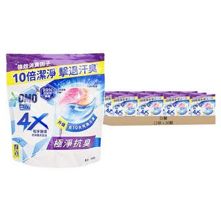 白蘭 4X極淨酵素抗病毒洗衣球補充包 抗臭護纖, 30顆, 12袋