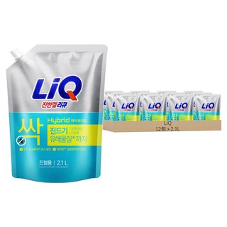 LiQ 多效洗衣精補充包 滾筒洗衣機用, 2.1L, 12包