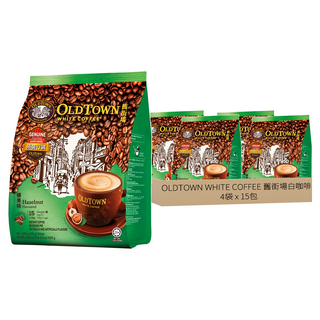 OLDTOWN WHITE COFFEE 舊街場白咖啡 3合1榛果味白咖啡 15條裝, 35g, 15包, 4袋