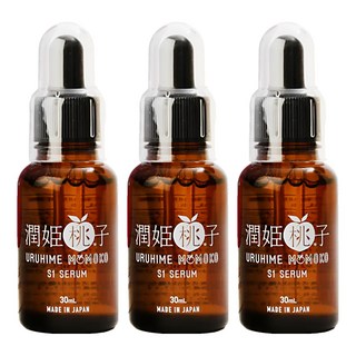 潤姬桃子 S1 精華液 含菸鹼醯胺、積雪草、桃葉萃取物, 30ml, 3瓶