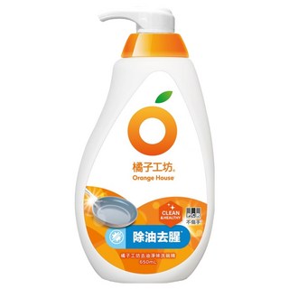Orange House 橘子工坊 去油淨味洗碗精 650mL，含橘油配方，除菌，洗淨後無化學殘留，適用於清洗蔬果和奶瓶, 1瓶