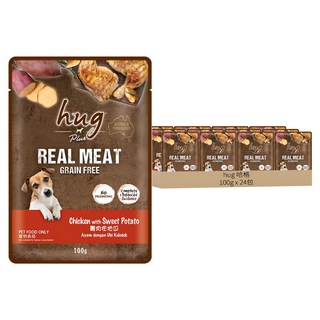 hug 哈格 Plus 無穀主食狗餐包, 雞肉佐地瓜, 100g, 24包