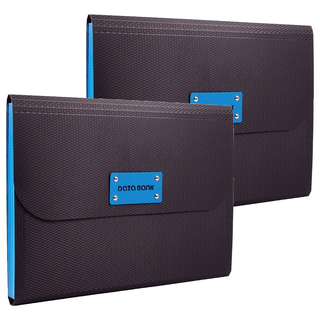 DaTaBanK 三田文具 A4鉑金12層風琴夾, 藍色, 2個