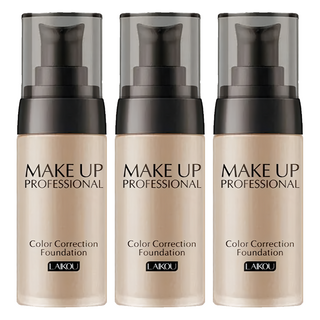 laikou萊蔻 煥彩修顏粉底液 深膚色 輕薄透氣 均勻膚色, 3瓶