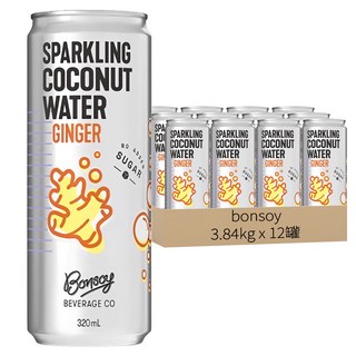bonsoy 氣泡薑汁椰子水, 3.84kg, 12罐
