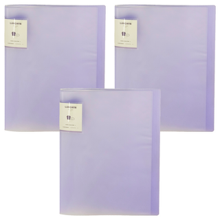 Lan CHYn 連勤牌文具 PE PP果凍色系小背卡10頁資料簿 LC-8110, 紫色, 3本