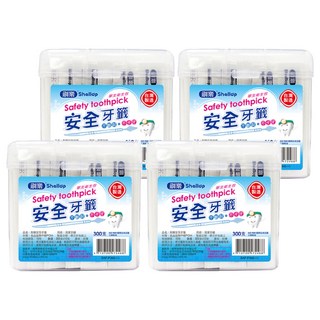 Shallop 刷樂 安全牙籤衛生包, 300支, 4盒