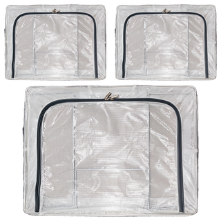 防水床底收納箱 約30L, 中號(40 x 50 x 15cm), 透明, 3個