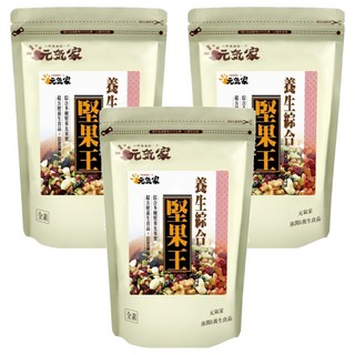 元氣家 養生綜合堅果王, 多種堅果與果實, 非油炸 低溫烘焙, 200g, 3包