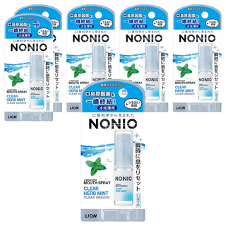 LION 獅王 NONIO 終結口氣淨涼噴劑 冰炫薄荷, 5ml, 6瓶