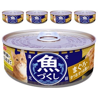 INABA 魚盛貓罐頭, 鮪魚 + 鰹魚 + 柴魚片, 60g, 5罐