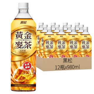 黑松 黃金麥茶, 980ml, 12瓶