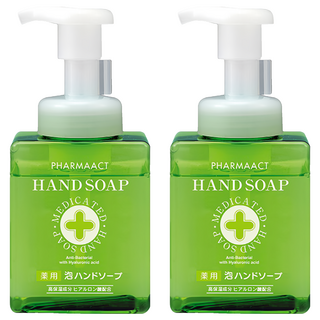 KUMANO 熊野油脂 Pharmaact 藥用泡沫慕絲洗手乳，含玻尿酸，清新花香, 250ml, 2瓶