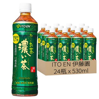 ITO EN 伊藤園 日式濃味綠茶, 無糖 無香料 無熱量 純正風味, 530ml, 24瓶