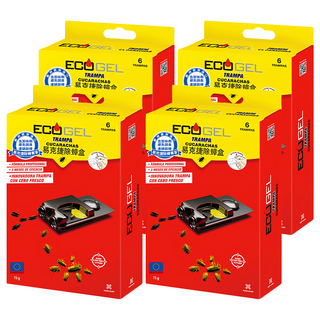 ECOGEL 易克捷 除蟑盒 6入, 15g, 4盒