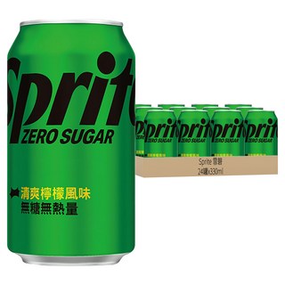Sprite 雪碧 ZERO SUGAR 無糖零卡 清爽檸檬風味 無糖無熱量 易開罐, 330ml, 24罐