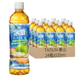 TAISUN 泰山 冰鎮芭樂綠茶 , 台灣在地珍珠芭樂,清甜解渴, 535ml, 24瓶