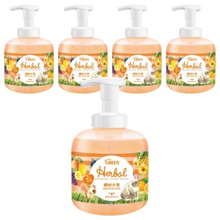 GREEN 綠的 草本植物抗菌潔手慕斯 親子適用 橄欖油潔淨成分, 400ml, 5瓶