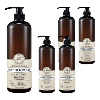 Dr.SEED Honey & Milk Bomb 保濕沐浴露 Bebe Musk 天然保濕 弱酸性 低刺激性清潔, 1L, 5瓶