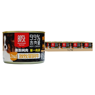 倍思特 無榖純肉犬罐 2號 放牧草飼牛 單一肉源 高含肉量, 170g, 24罐