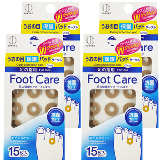 KOKUBO 小久保足部軟墊雞眼保護墊環狀15片, 包裝 155 x 74 x 10mm, 4包