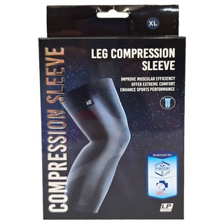 LP SUPPORT 激能壓縮全腿套 防滑矽膠條 舒適穩固, XL, 黑色, 1個