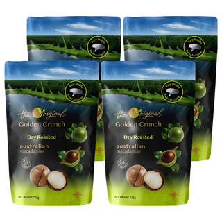 Golden Crunch Macadamias Australia 頂級夏威夷果 帶殼原味, 4個, 225g