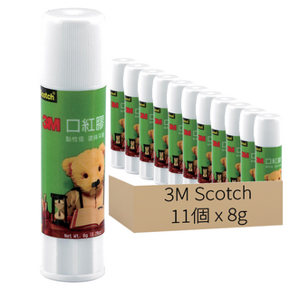 3M Scotch 小熊口紅膠, 黏性佳 塗抹平順, 8g, 11個