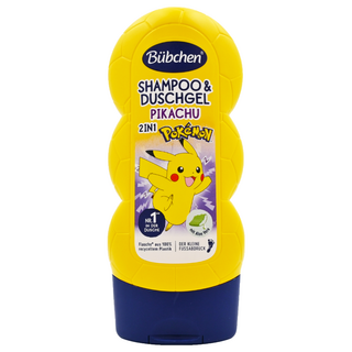 Bubchen 貝臣 寶可夢皮卡丘洗髮沐浴乳 2合1, 230ml, 1瓶