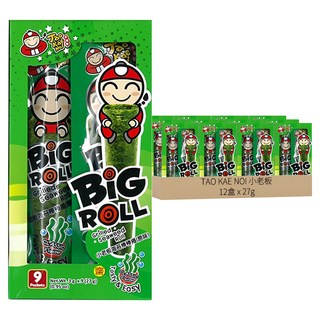 TAOKAENOI CRISPY SEAWEED ORIGINAL 小老板海苔棒棒捲 原味, 27g, 12盒