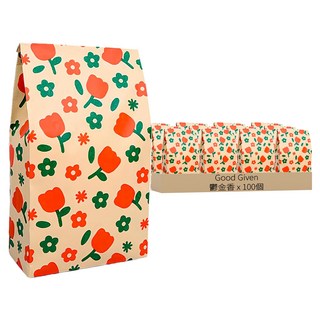 Good Given 花園圖案紙袋 小款 鬱金香 100入, 100個