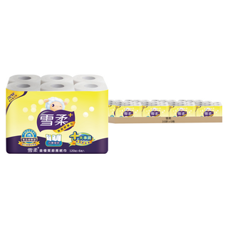 雪柔 金優質廚房紙巾 8串共48入 雙層, 6捲, 16袋