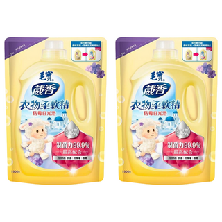 毛寶衣物柔軟精 防霉日光浴 補充包, 制菌力99.9%, 1.9kg, 2包