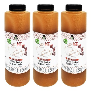 TAIWAN SWEET FARM 台灣好田 綜是享喝100%蘋果綜合果汁, 880ml, 3瓶