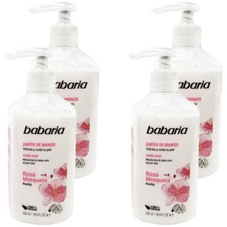 Babaria 洗手液 玫瑰果油 500ml 淨化抗菌防護, 4瓶