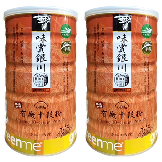 銀川 有機十穀沖泡粉 無糖, 600g, 2罐, 1入