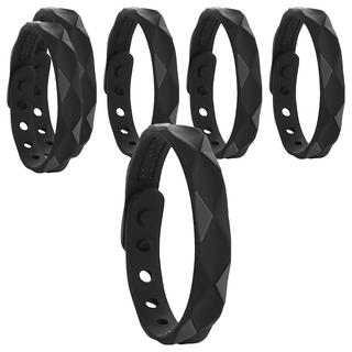 蕉蕉購物 防靜電負離子運動矽膠手環 黑色,6個, 舒適親膚材質，多孔位設計