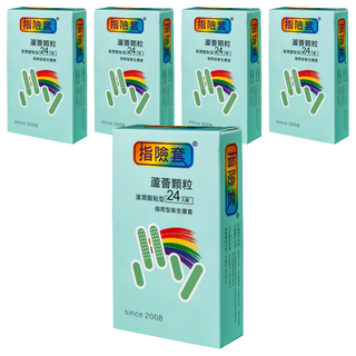 findom 指險套 蘆薈 滋潤服貼顆粒型指險套, 24個, 5盒