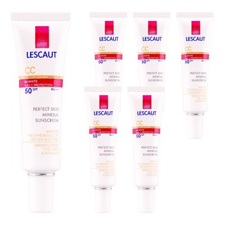 LESCAUT 礦采無瑕防曬隔離霜SPF50 隔離紫外線 修飾毛孔 打造完美妝容, 30ml, 6入