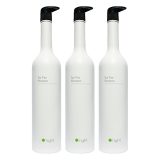 O'right 歐萊德 茶樹洗髮精 美國USDA Biobased天然永續認證 歐盟有機認證 淨化頭皮, 1L, 3瓶