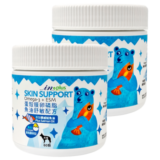 in plus 贏 蛋殼膜卵磷脂 魚油舒敏配方 犬用, 60顆, 皮膚/毛髮, 2罐