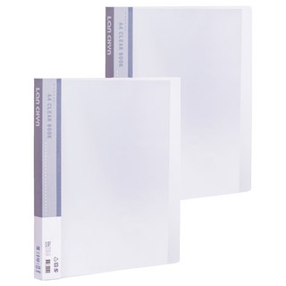 Lan CHYn 連勤牌文具 PP果凍色系資料簿 40頁 LC-40JL W, 透白, 2本